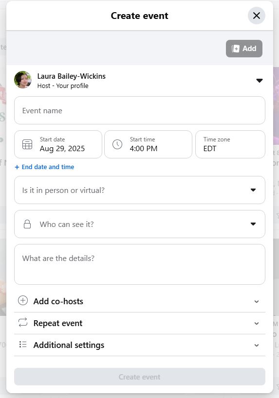 Create an event on Facebook to promote your therapy workshop | GrowthSpurt Strategies