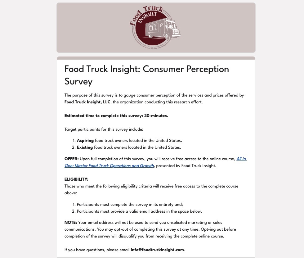 Market Research Survey - Food Truck Insight Case Study | GrowthSpurt Strategies