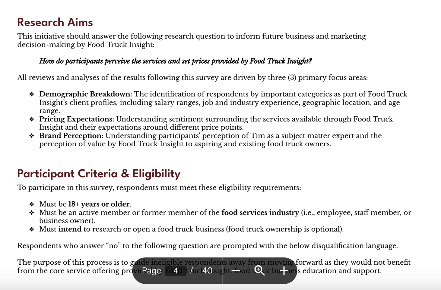 Research Development - Food Truck Insight Case Study | GrowthSpurt Strategies