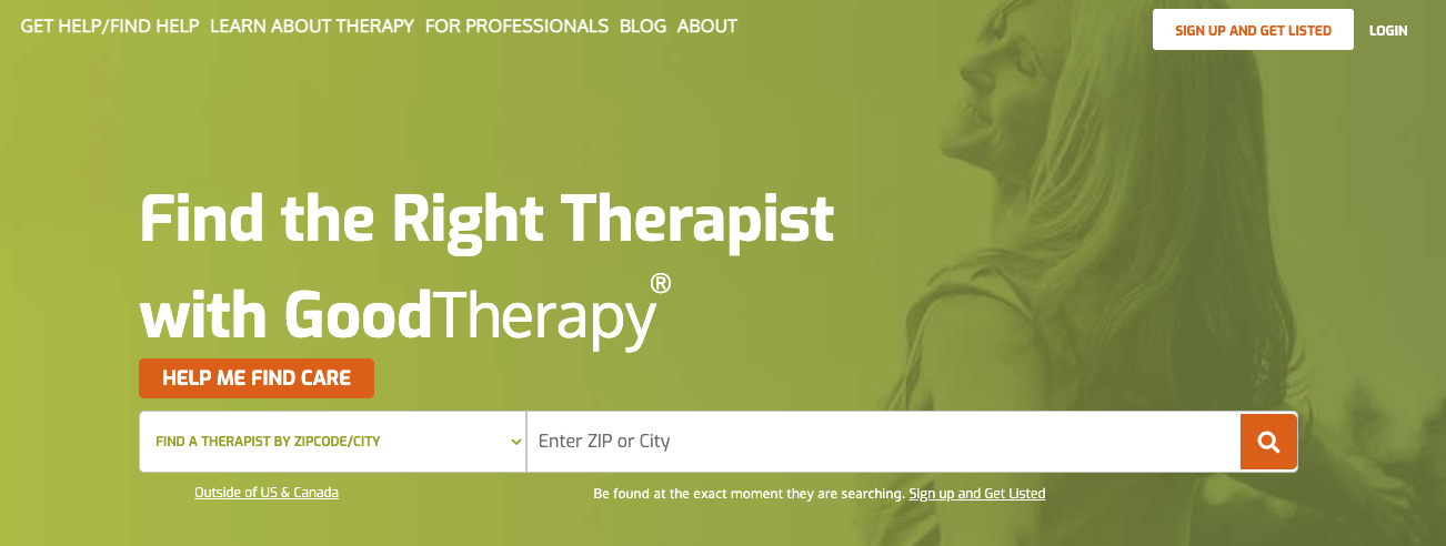 GoodTherapy Homepage
